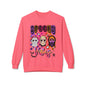Spooky Vibes Crewneck Sweatshirt — Retro Neon Horror Masks Halloween Pullover