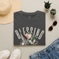 Blessing Angel Graphic T‑Shirt — Faith Inspired Floral Statue Tee