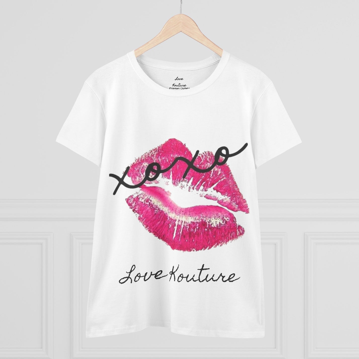 Women's Kissed Cotton Tee, Romantic Graphic Tee, Love Kouture Shirt, Valentine's Day Gift, Everyday Casual Wear, Stylish Women T-Shirt