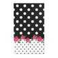 Polka Dot Rose Area Rug — Black & White Vintage Floral Accent Rug