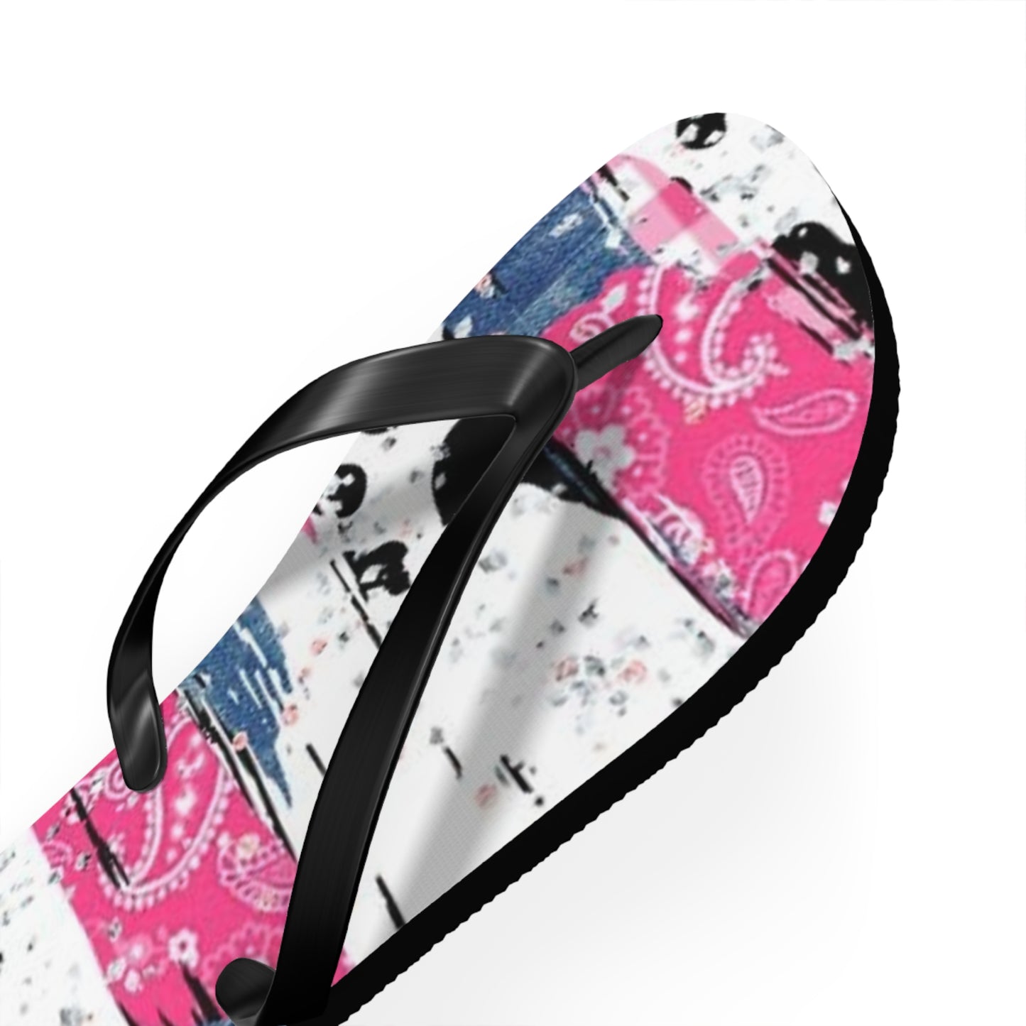 Trendy Pink Bandana Flip Flops - Stylish Summer Footwear for Beach & Casual Outings