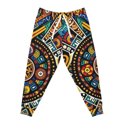 Tribal Orbit Athletic Joggers – Colorful Geometric All-Over Print