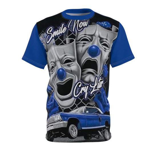 Retro Clown Graphic Unisex Tee - Smile Now, Cry Later