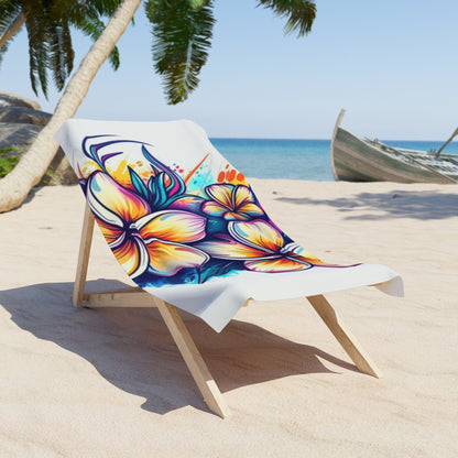 Tropical Floral Surfboard Heavyweight Xl Beach Towel