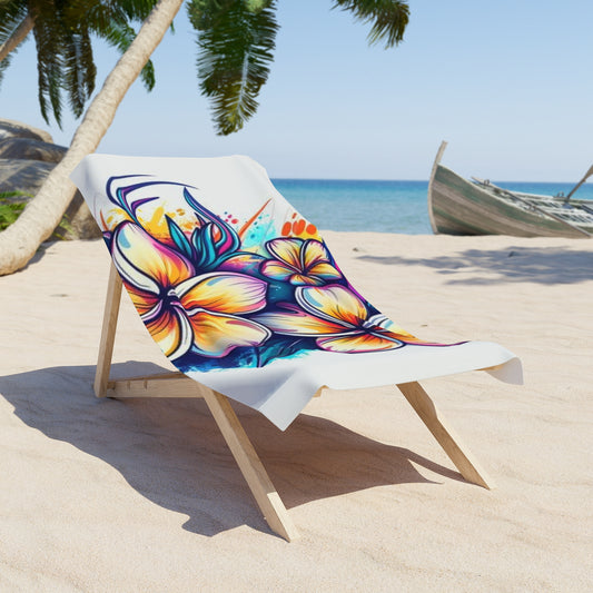 Tropical Floral Surfboard Heavyweight Xl Beach Towel