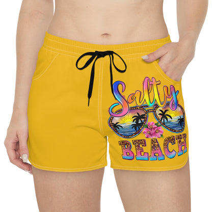 Salty Beach Women's Casual Shorts - Vibrant Summer Vibes for Beach Days