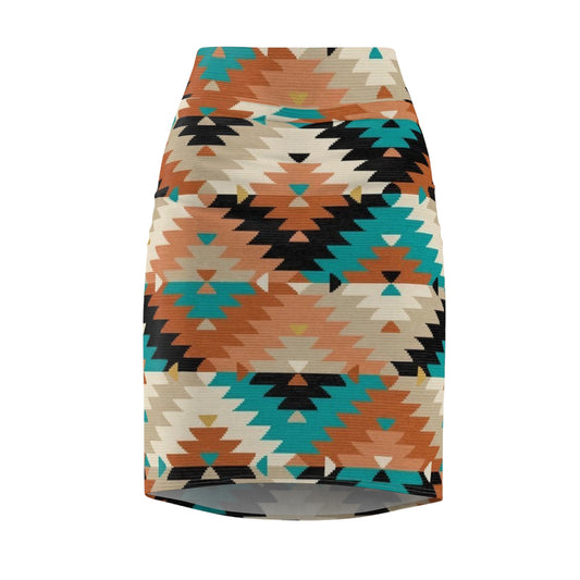Aztec Western Bohemian Print Women's Pencil Skirt