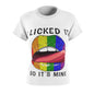 Rainbow Lips Tee - "I Licked It, So It's Mine" - Playful Pride T-Shirt for Women