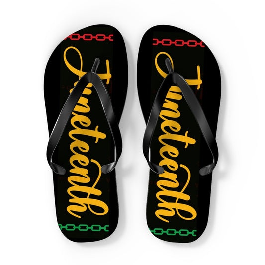 Celebratory Juneteenth Flip Flops | Summer Sandals, Holiday Footwear, Black History Month, Barbecues, Festivals