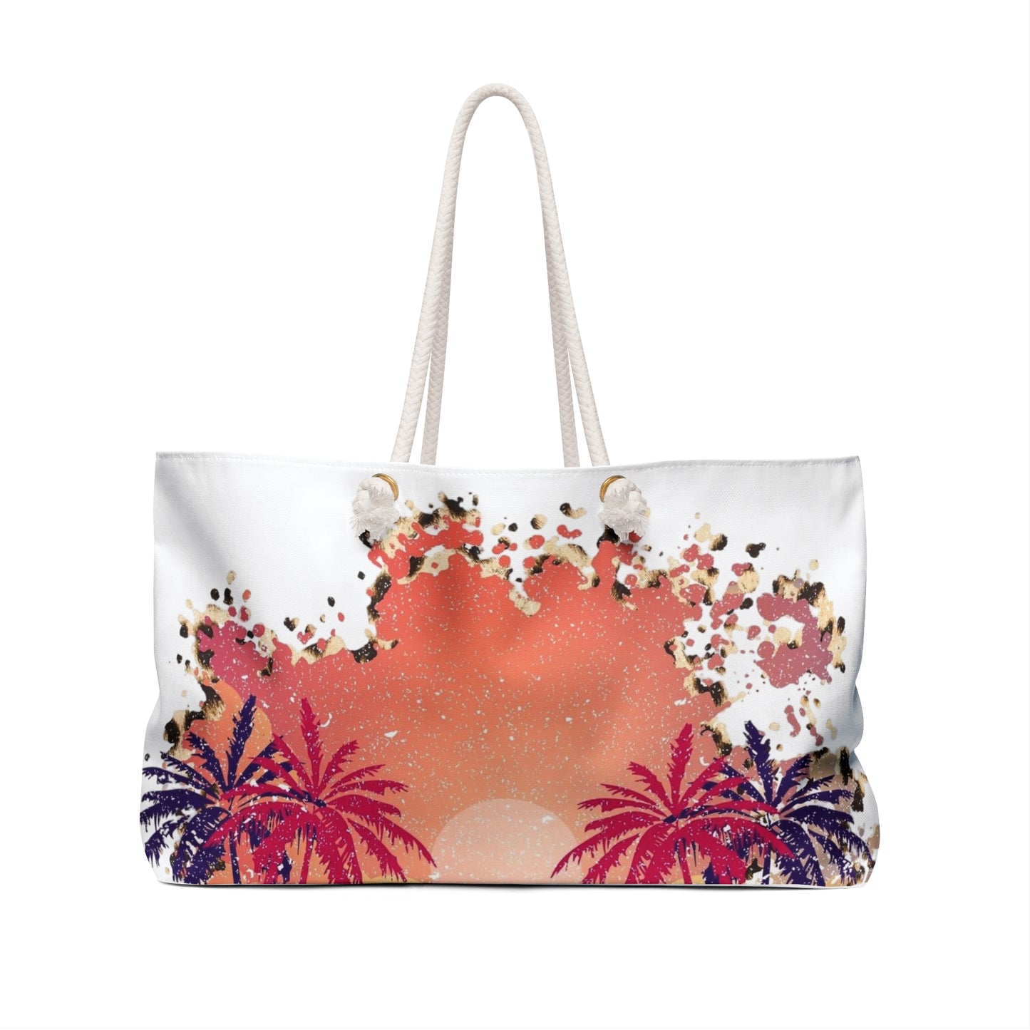 Beach Please Vacay Tote Bag - Colorful Summer Tote with Palm Trees