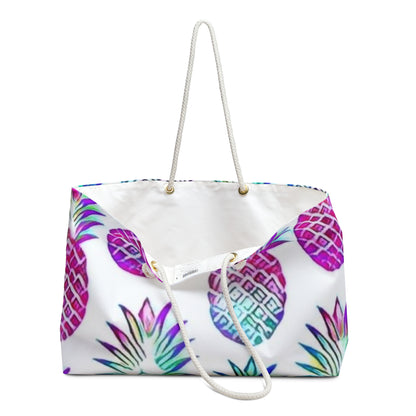 Tropical Pineapple Vacay Tote Bag - Colorful Travel Tote for Beach, Vacation & Everyday Use