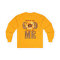 Long Sleeve Tee — "More of God Less of Me" Sunflower Faith Design