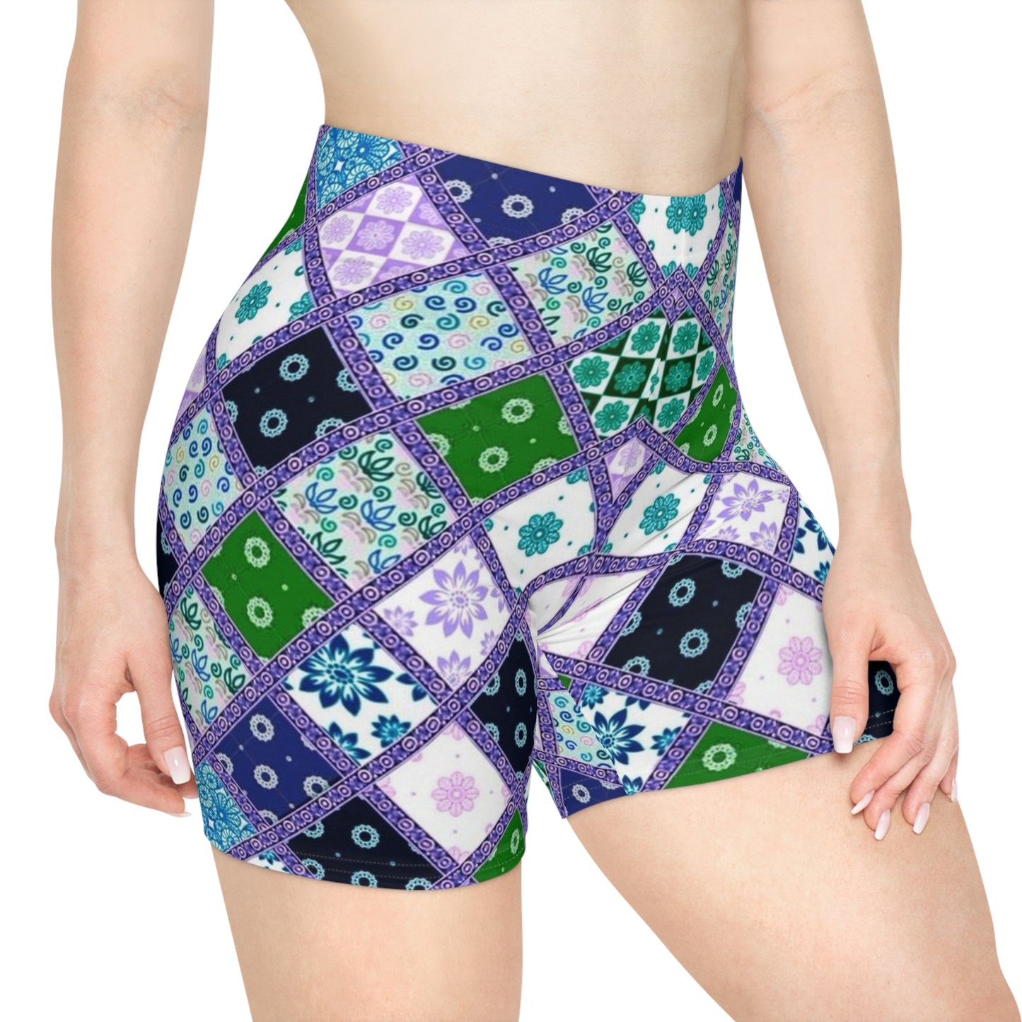 Bohemian Printed Biker Shorts for Women - Colorful Summer Activewear