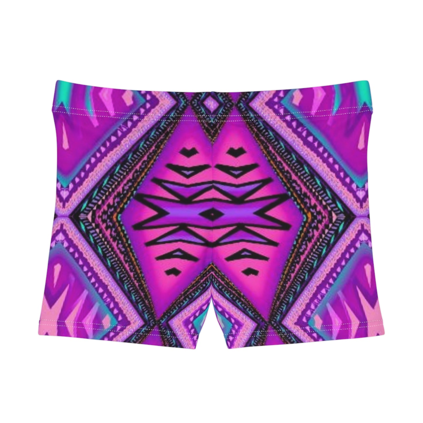 Vibrant Neon Geometric Women's Shorts