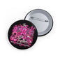 Round Pin Button — “The Future We Rise Together” Pink Floral Activist Badge