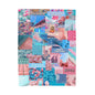 Velveteen Plush Blanket — Pastel Collage Aesthetic Throw ("Don't Compare")