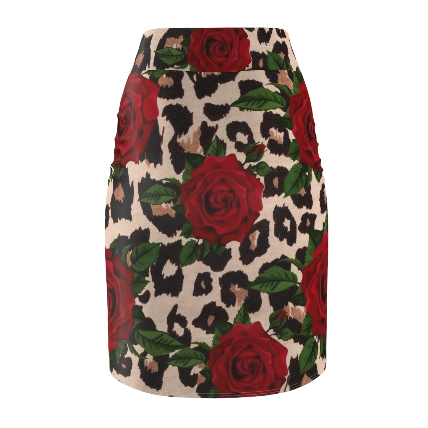 Cheetah Rose Pencil Skirt