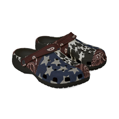 Western Style EVA Foam Rubber Shoes with Star & Cow Print