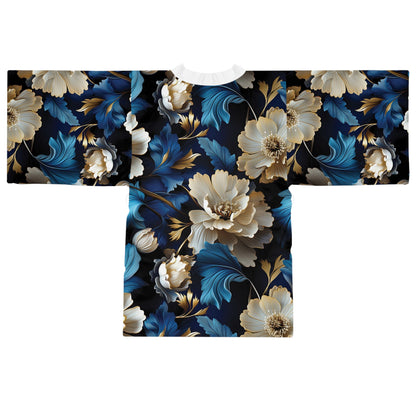 Elegant Floral Long Sleeve Kimono Robe - Perfect for Lounging or Special Occasions