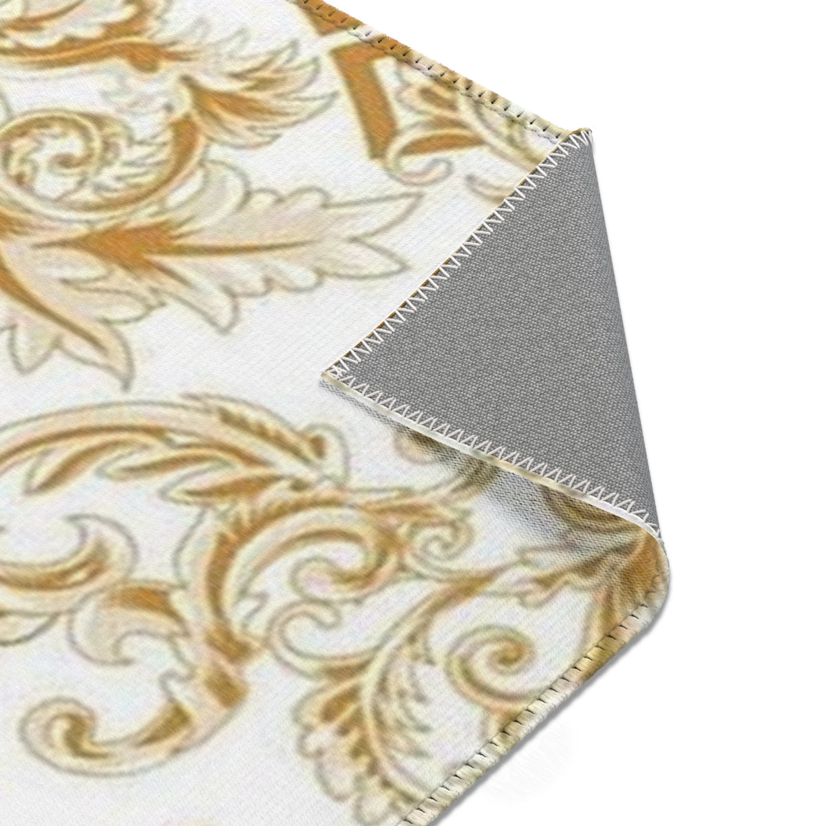 Baroque Medusa Area Rug – Gold Ornate Decorative Accent Rug