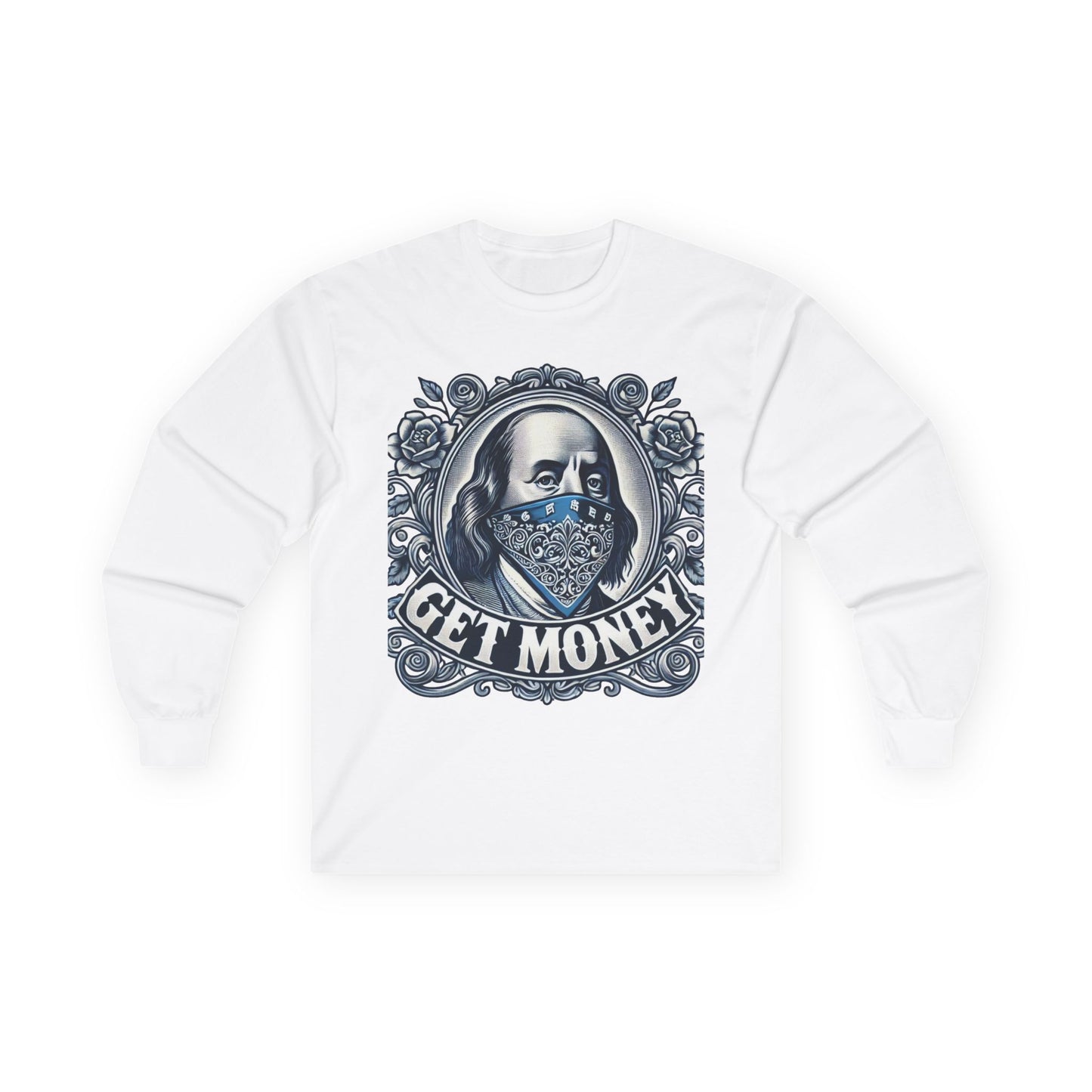 Get Money Long Sleeve Tee, Funny Graphic Shirt, Casual Wear, Gift for Hustlers, Unisex Apparel, Trendy Streetwear