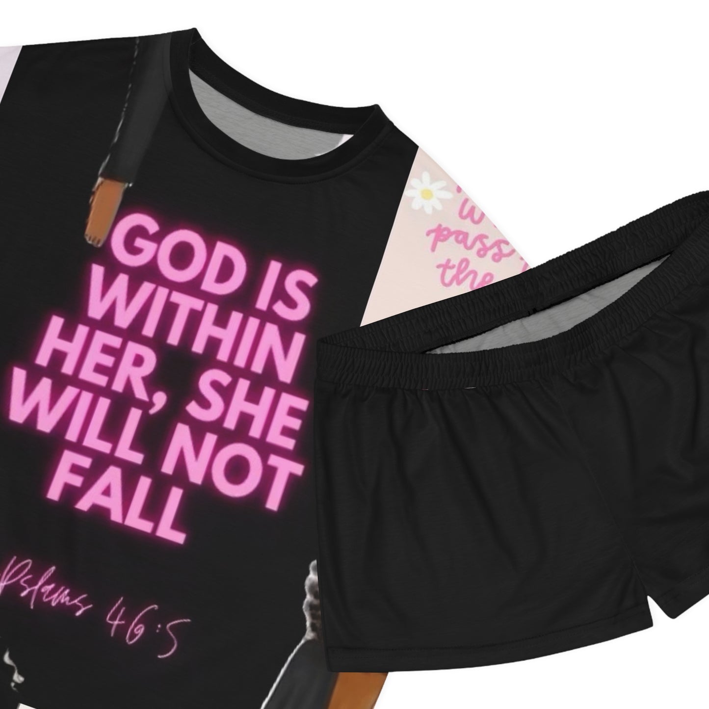 “ God Is Within Her, She Will Not Fall” Women’s Inspirational Sleepwear