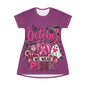 October We Wear Pink T-Shirt Dress – Breast Cancer Awareness AOP Dress