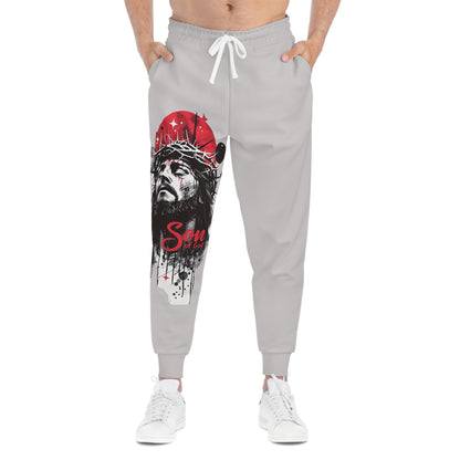 Jesus Crown of Thorns Athletic Joggers — 'Son' Graphic Sweatpants