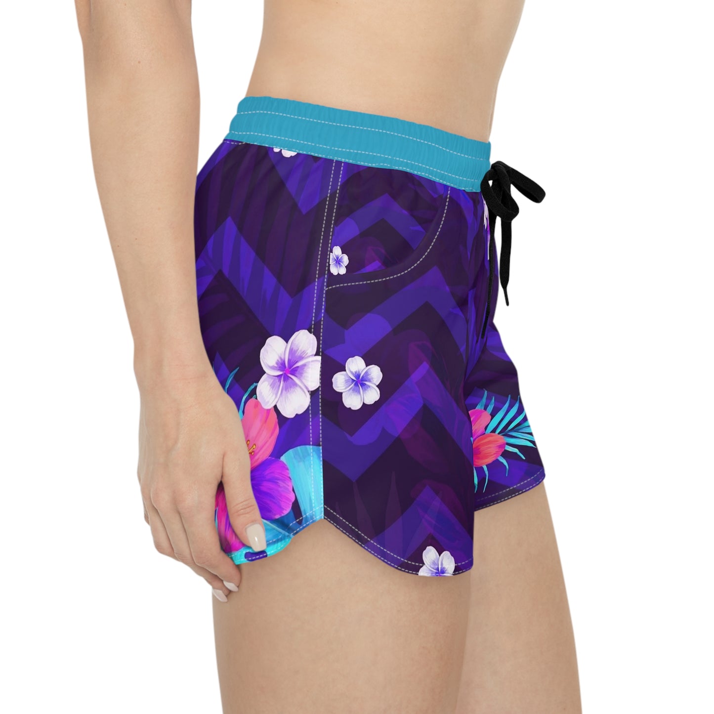 Tropical Floral Women's Casual Shorts - Vibrant Summer Vibe for Beach Days