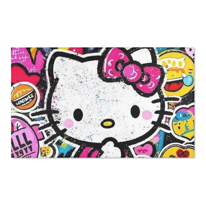 Hello Kitty Pop Art Area Rug – Colorful Cartoon Kids Room Decor