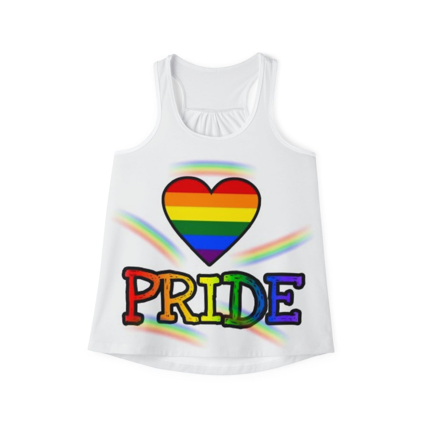 Pride Rainbow Heart Women's Sleeveless Shirt for LGBTQ+ Support