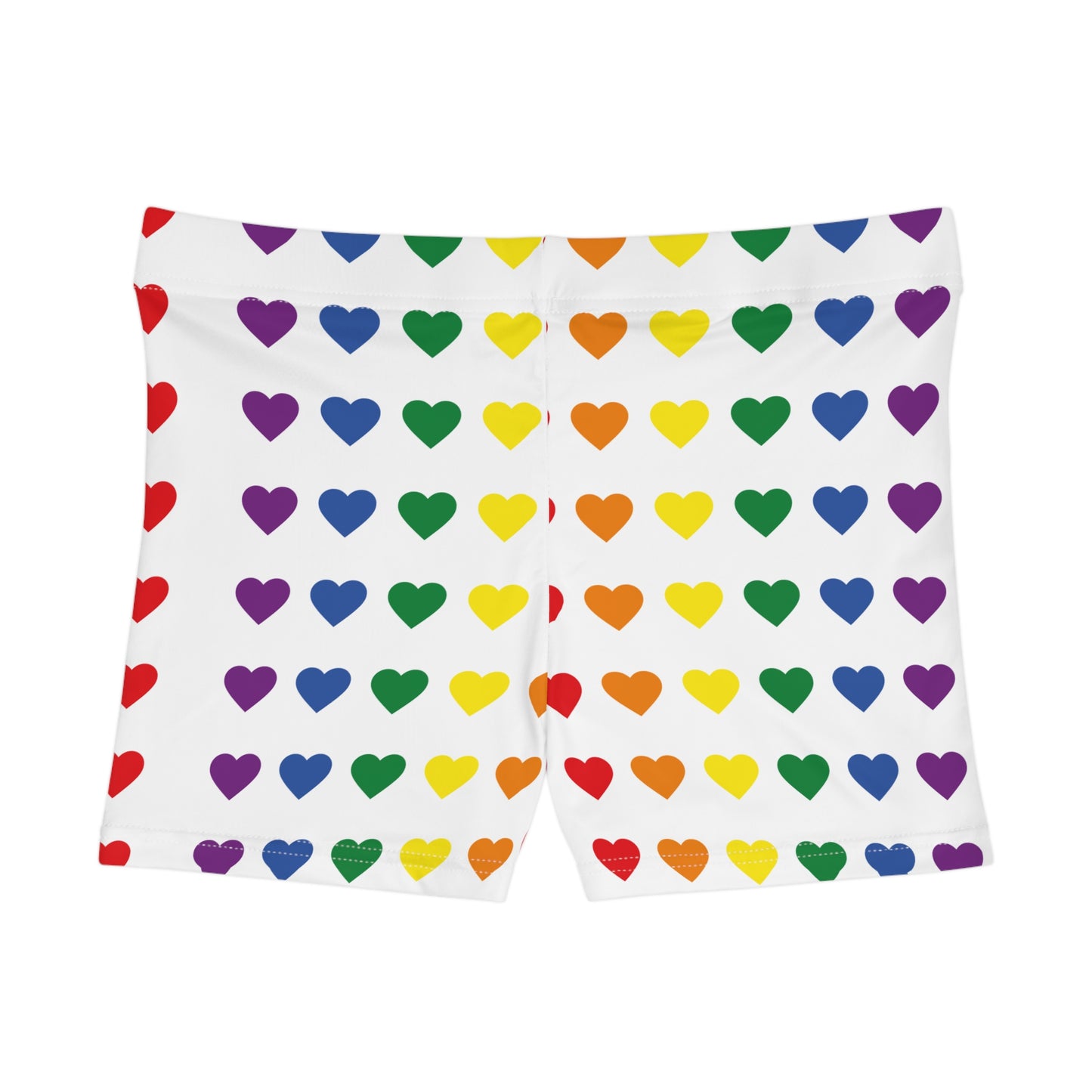 Colorful Heart Print Women's Shorts - Fun & Playful Summer Beachwear