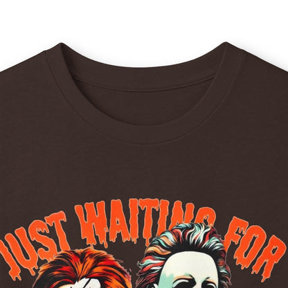 Halloween Horror Icons Long Sleeve Tee – "Just Waiting for Halloween"