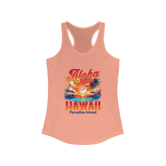 Aloha Hawaii Racerback Tank Top - Paradise Island Summer Shirt