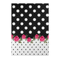 Polka Dot Rose Area Rug — Black & White Vintage Floral Accent Rug