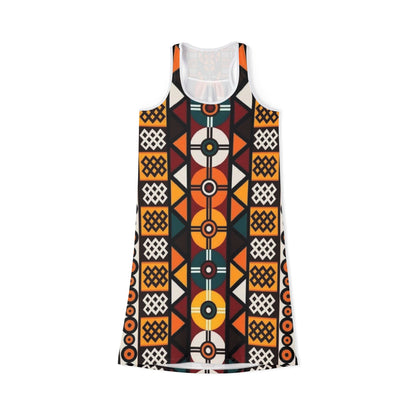 African Geometric Tribal Print Women's Summer Dress