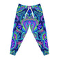 Neon Paisley Athletic Joggers — Vibrant All-Over-Print Workout Pants