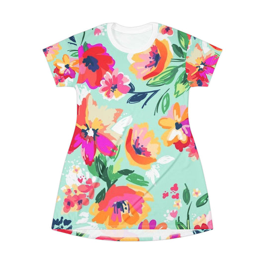 Floral Bliss Print T-Shirt Dress
