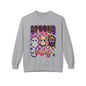 Spooky Vibes Crewneck Sweatshirt — Retro Neon Horror Masks Halloween Pullover