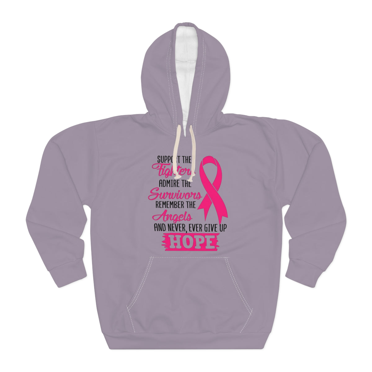Breast Cancer Awareness Hoodie — "Support the Fighters" Pink Ribbon Pullover