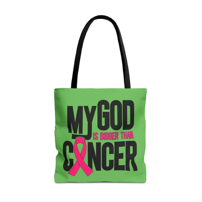 Tote Bag — "My God Is Bigger Than Cancer" Inspirational Cancer Awareness Tote