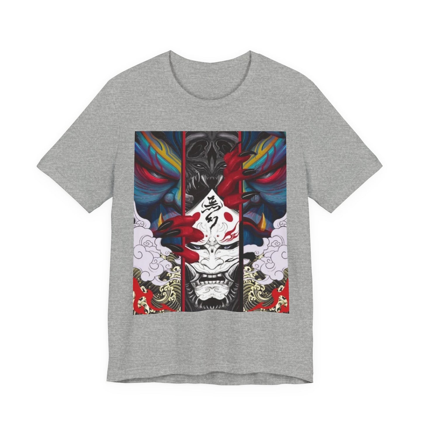 Demon Mask Graphic Tee — Japanese Oni Art T-Shirt
