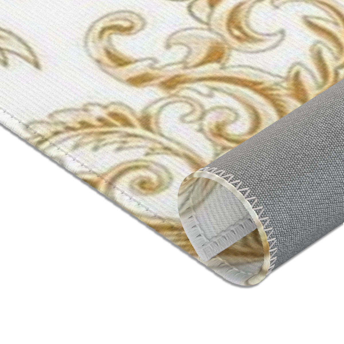 Baroque Medusa Area Rug – Gold Ornate Decorative Accent Rug