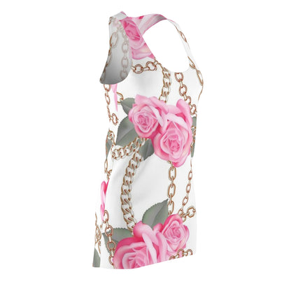 Racerback Dress — Pink Rose & Chain All-Over Print