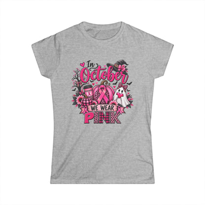 Breast Cancer Awareness Women's Tee — In October We Wear Pink