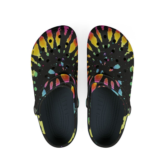 Vibrant Reverse Tie-dyed Clog Shoes