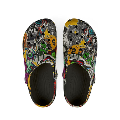 Graffiti Art EVA Foam Clogs - Colorful and Trendy Comfort Shoes
