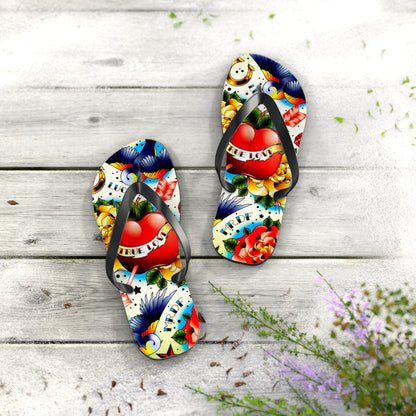 Colorful True Love Flip Flops - Stylish Summer Sandals for Beach Lovers