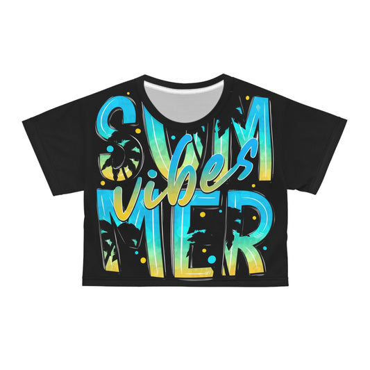 Summer Vibes Crop Tee – Stilvolles Sommer-T-Shirt mit Grafik für Strandliebhaber