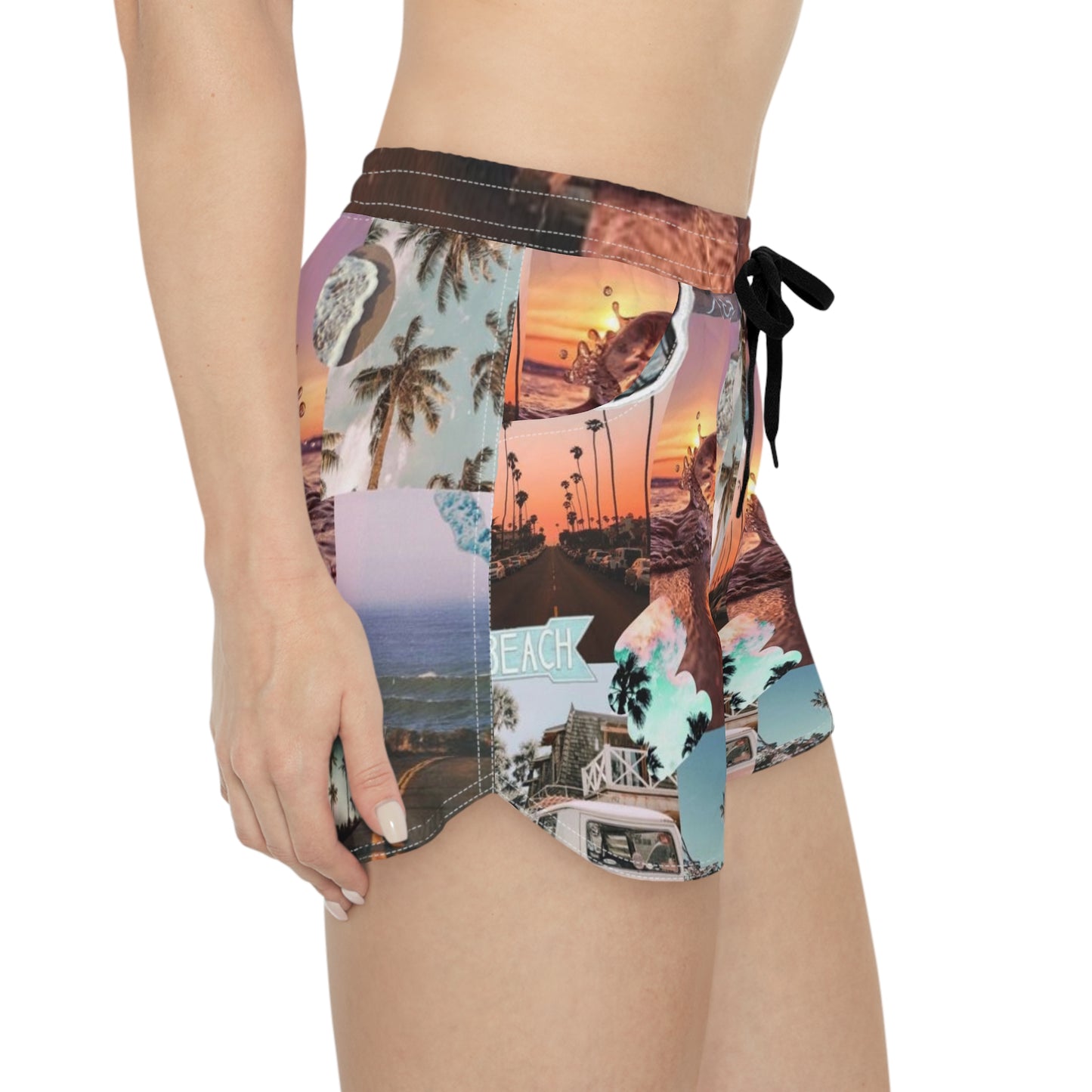 Women’s s Beach Vibe Casual Shorts - Tropical Sunset Design